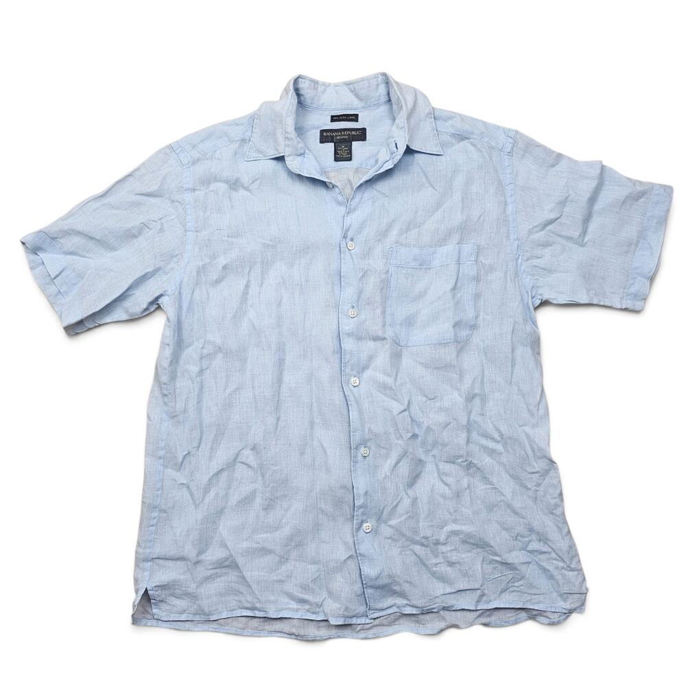 BANANA REPUBLIC 100% Irish Linen Shirt Men's M Loungewear Elevated Minimalist